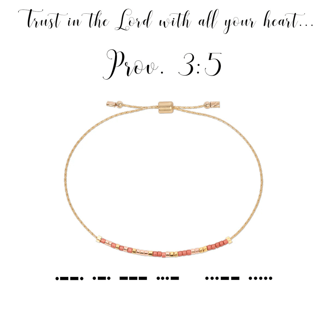 Dot & Dash Morse Code Beaded Bracelet - Proverbs 3:5 - Dot & Dash Designs