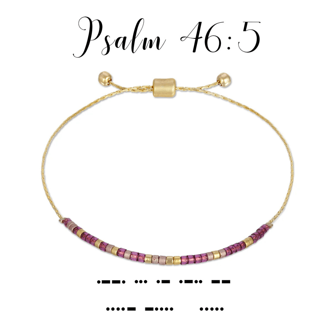 Dot & Dash Morse Code Beaded Bracelet - Psalm 46:5 - Dot & Dash Designs