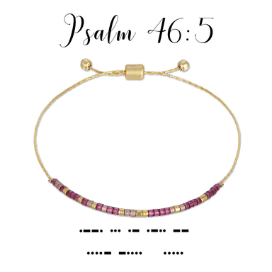 Dot & Dash Morse Code Beaded Bracelet - Psalm 46:5 - Dot & Dash Designs