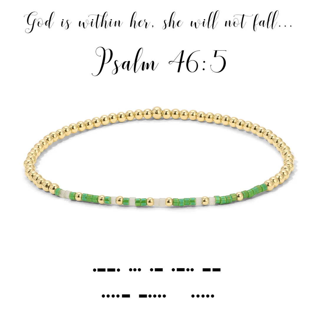 Dot & Dash Morse Code Beaded Bracelet - Psalm 46:5 - Dot & Dash Designs