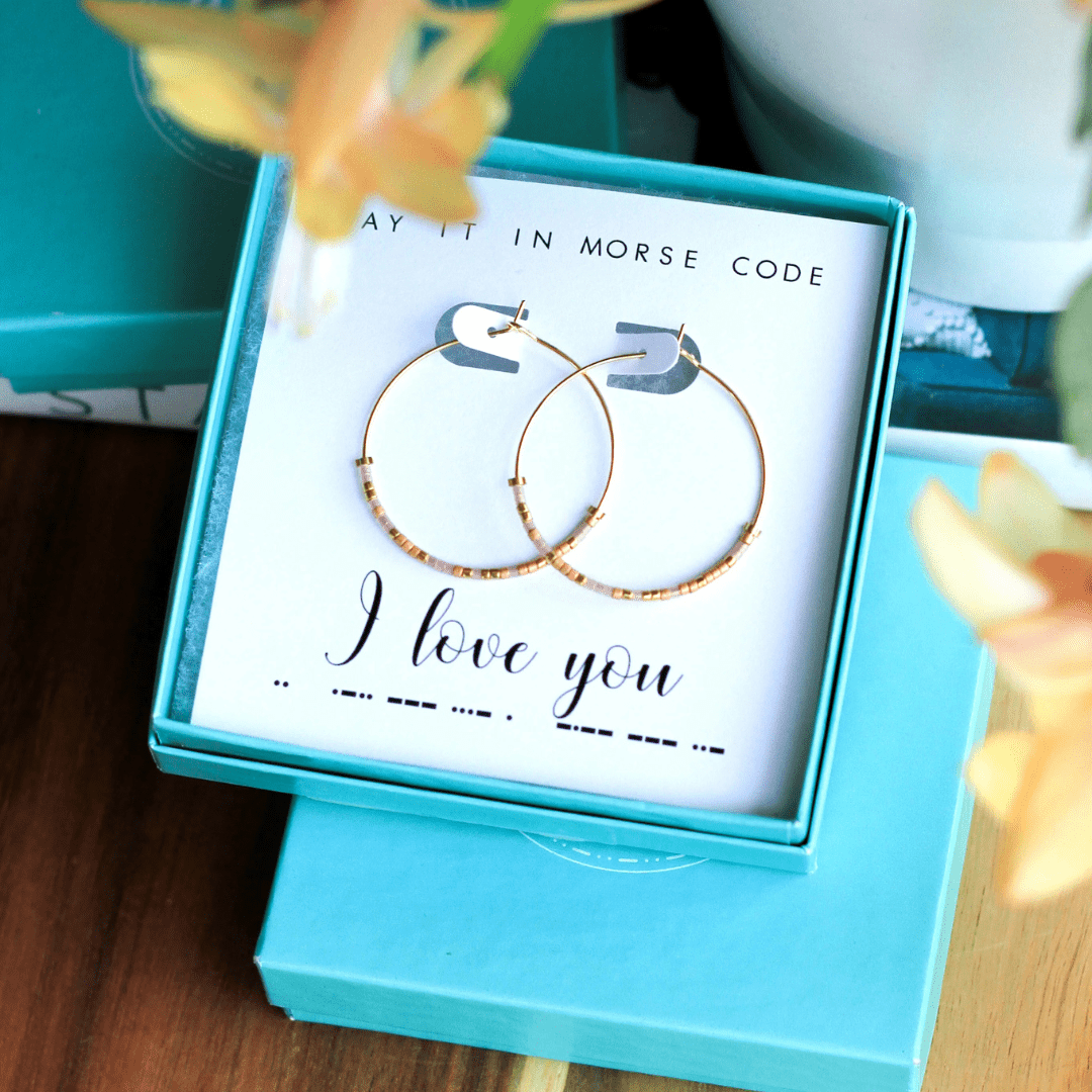 Dot & Dash Morse Code Earrings - I Love You - Dot & Dash Designs