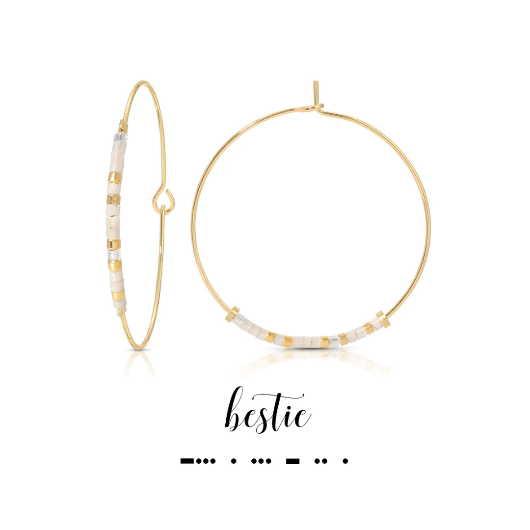Dot & Dash Morse Code Hoop Earrings - Bestie - Dot & Dash Designs