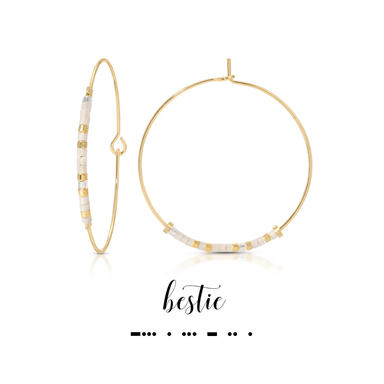 Dot & Dash Morse Code Hoop Earrings - Bestie - Dot & Dash Designs