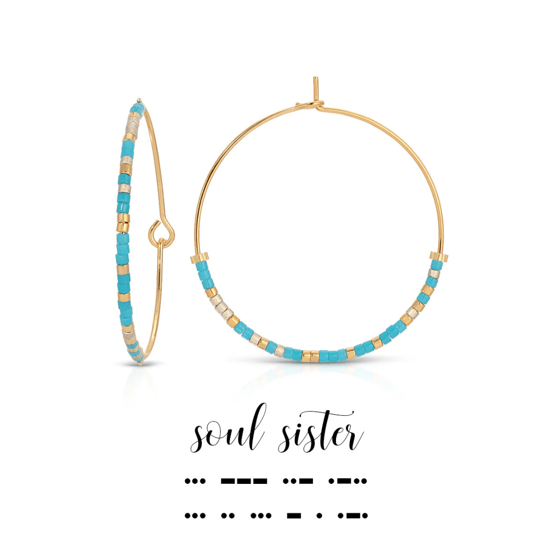 Dot & Dash Morse Code Hoop Earrings - Soul Sister - Dot & Dash Designs