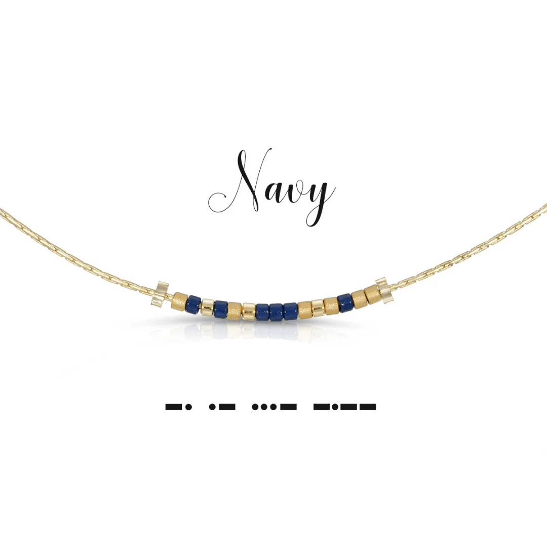 Dot & Dash Morse Code Necklace - Navy - Dot & Dash Designs