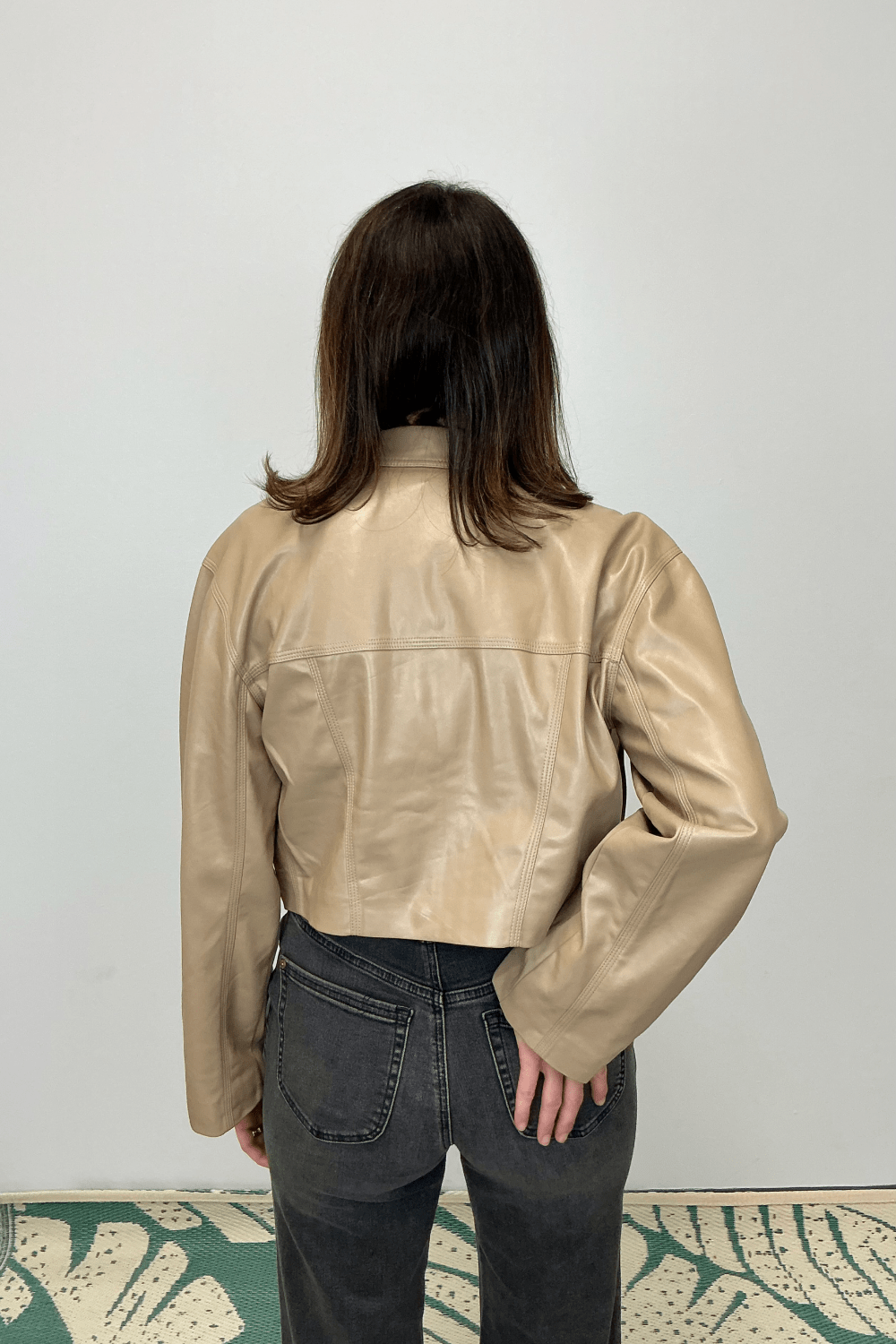 Elan Cropped Leather Jacket - Macchiato - Elan