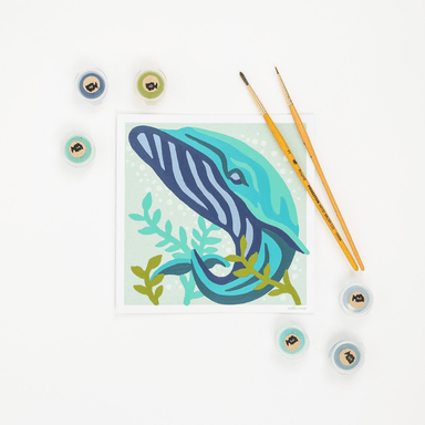 Elle Crée Kid's Mini Paint - by - Number Kit - Bubbly Blue Whale - Elle Cree (She Creates)