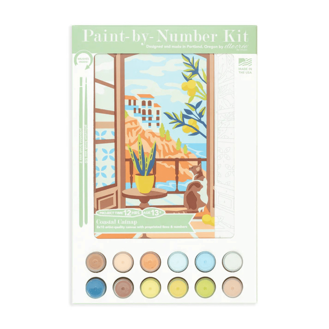 Elle Crée Paint - by - Number Kit - Coastal Catnap - Elle Cree (She Creates)