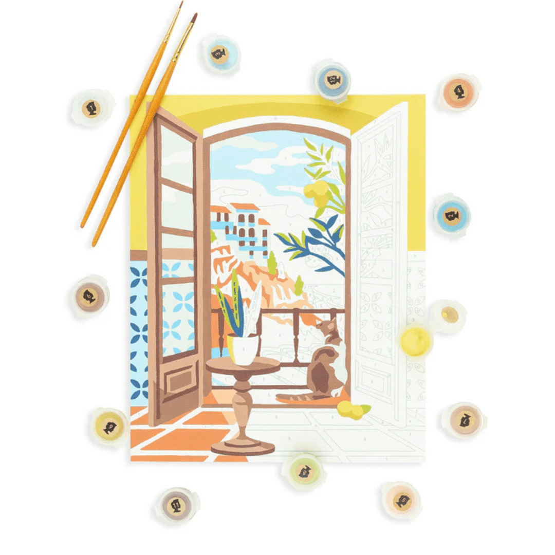 Elle Crée Paint - by - Number Kit - Coastal Catnap - Elle Cree (She Creates)