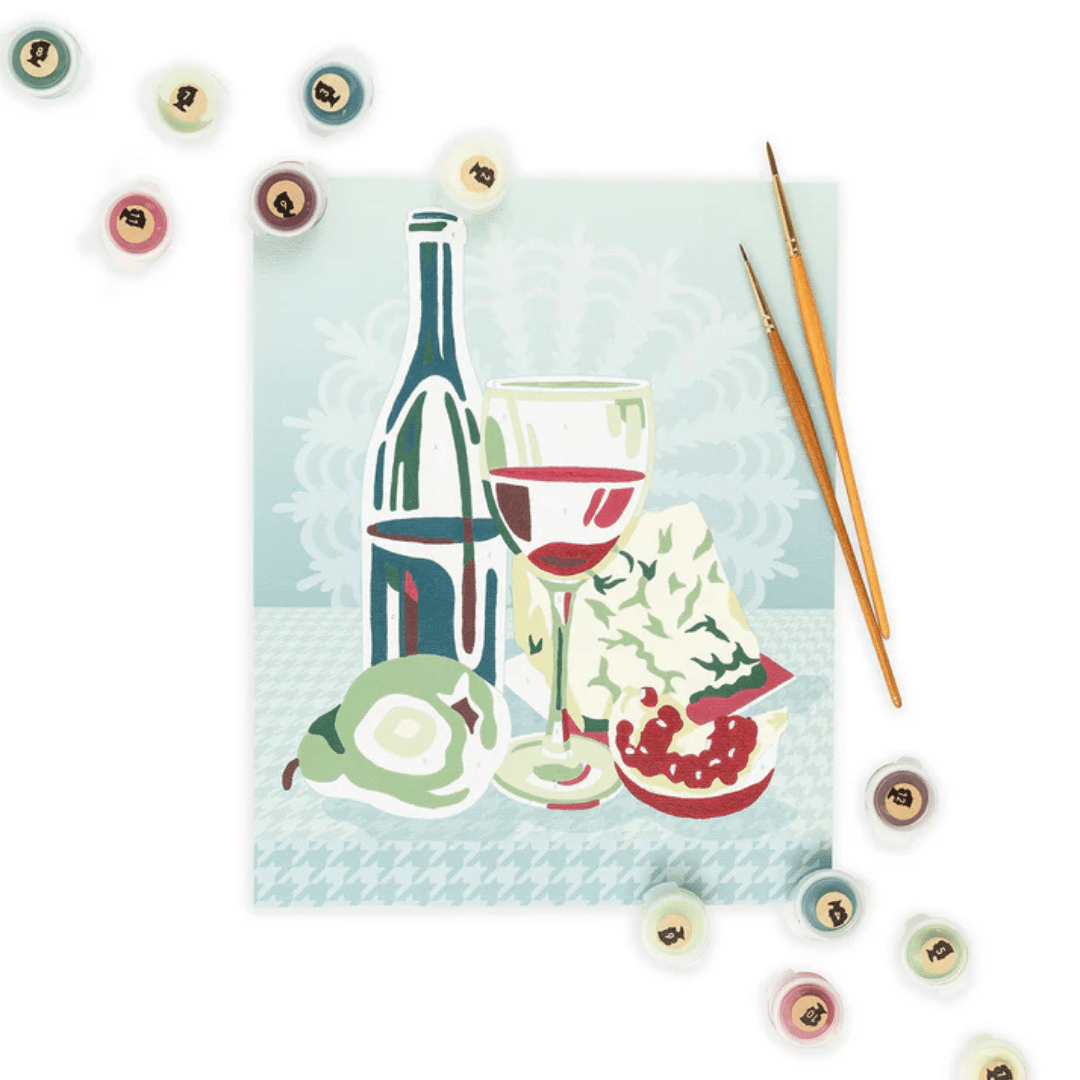 Elle Crée Paint - by - Number Kit - Wine & Cheese - Elle Cree (She Creates)