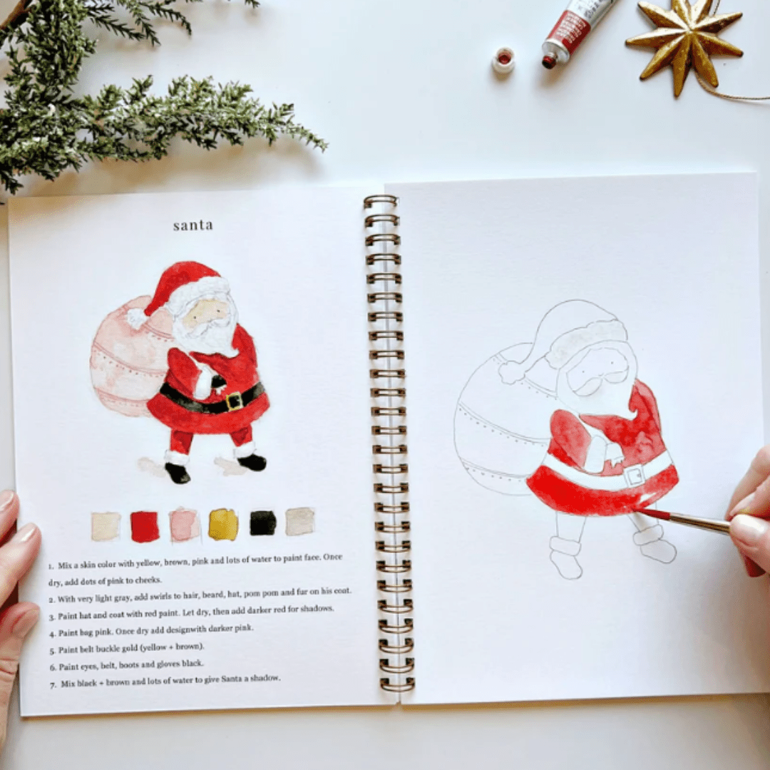 Emily Lex Studio Christmas Watercolor Workbook w/Paint - emily lex studio