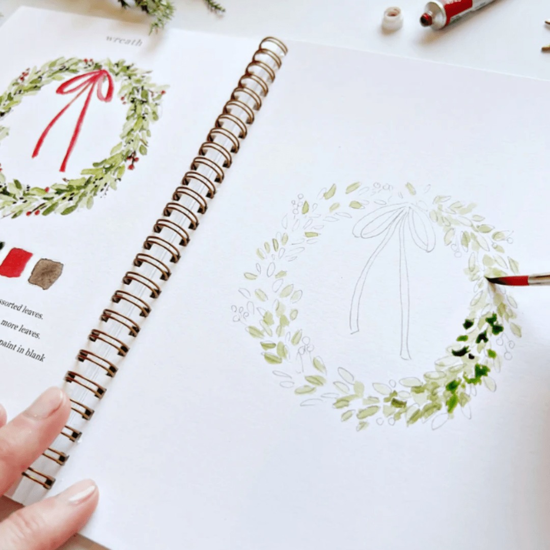 Emily Lex Studio Christmas Watercolor Workbook w/Paint - emily lex studio