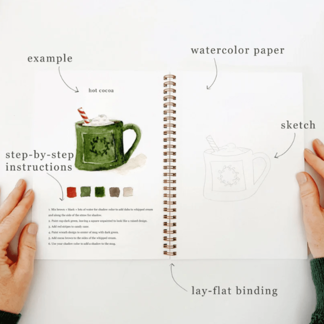 Emily Lex Studio Christmas Watercolor Workbook w/Paint - emily lex studio