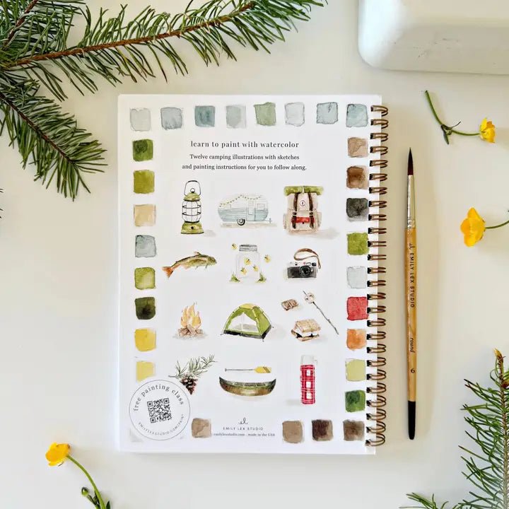 Emily Lex Studio Watercolor Workbook w/Paint - Camping - emily lex studio
