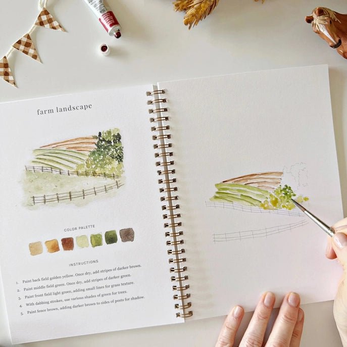Emily Lex Studio Watercolor Workbook w/Paint - Farm - emily lex studio