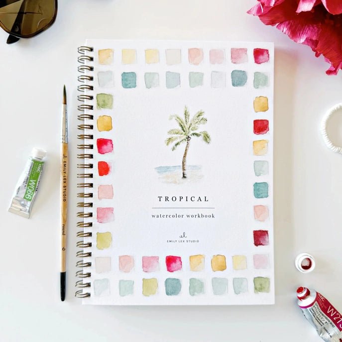 Emily Lex Studio Watercolor Workbook w/Paint - Tropical - emily lex studio