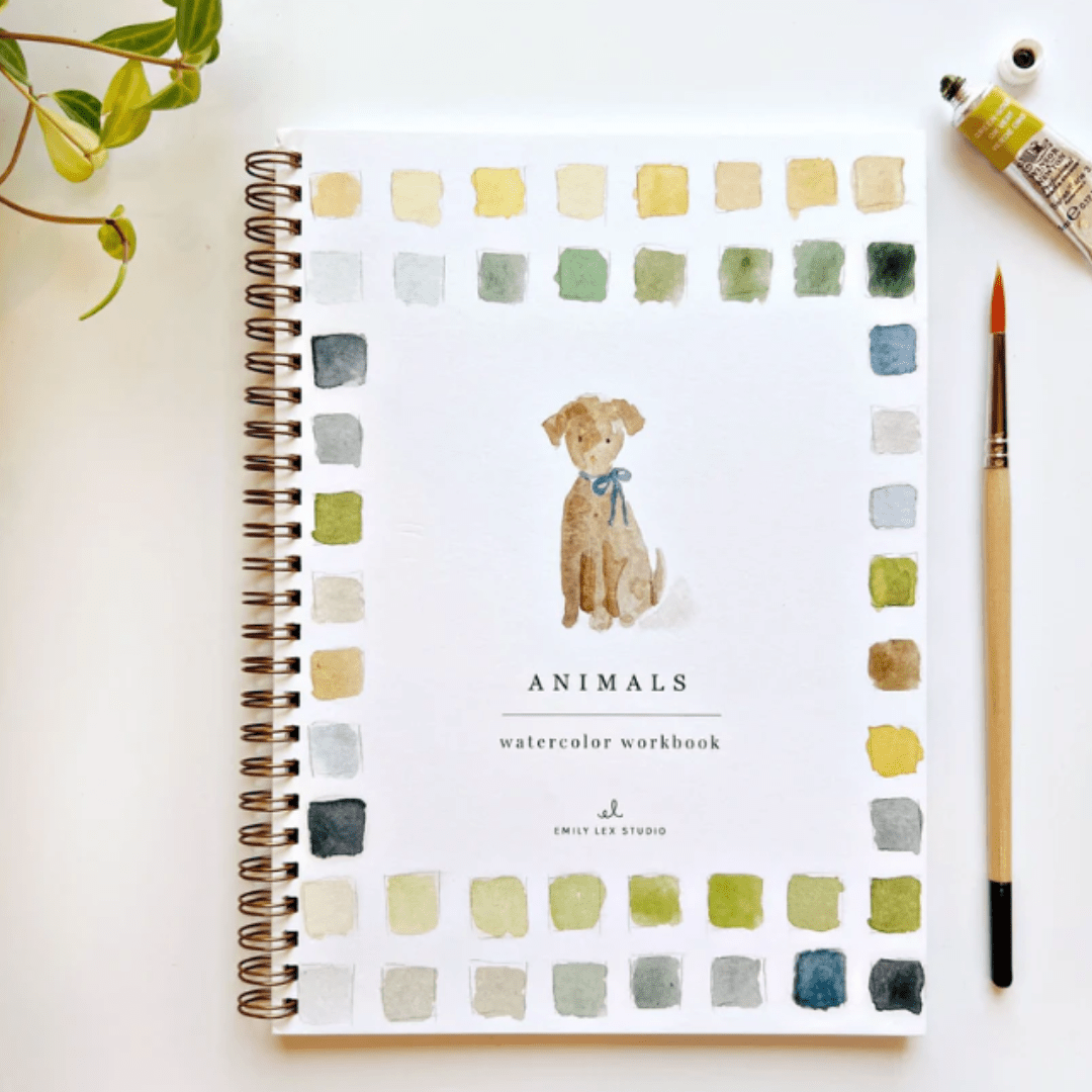 Emily Lex Studios Animals Watercolor Workbook w/ Paint - emily lex studio