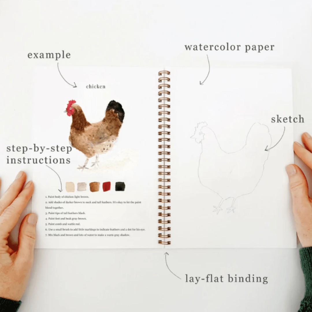 Emily Lex Studios Animals Watercolor Workbook w/ Paint - emily lex studio