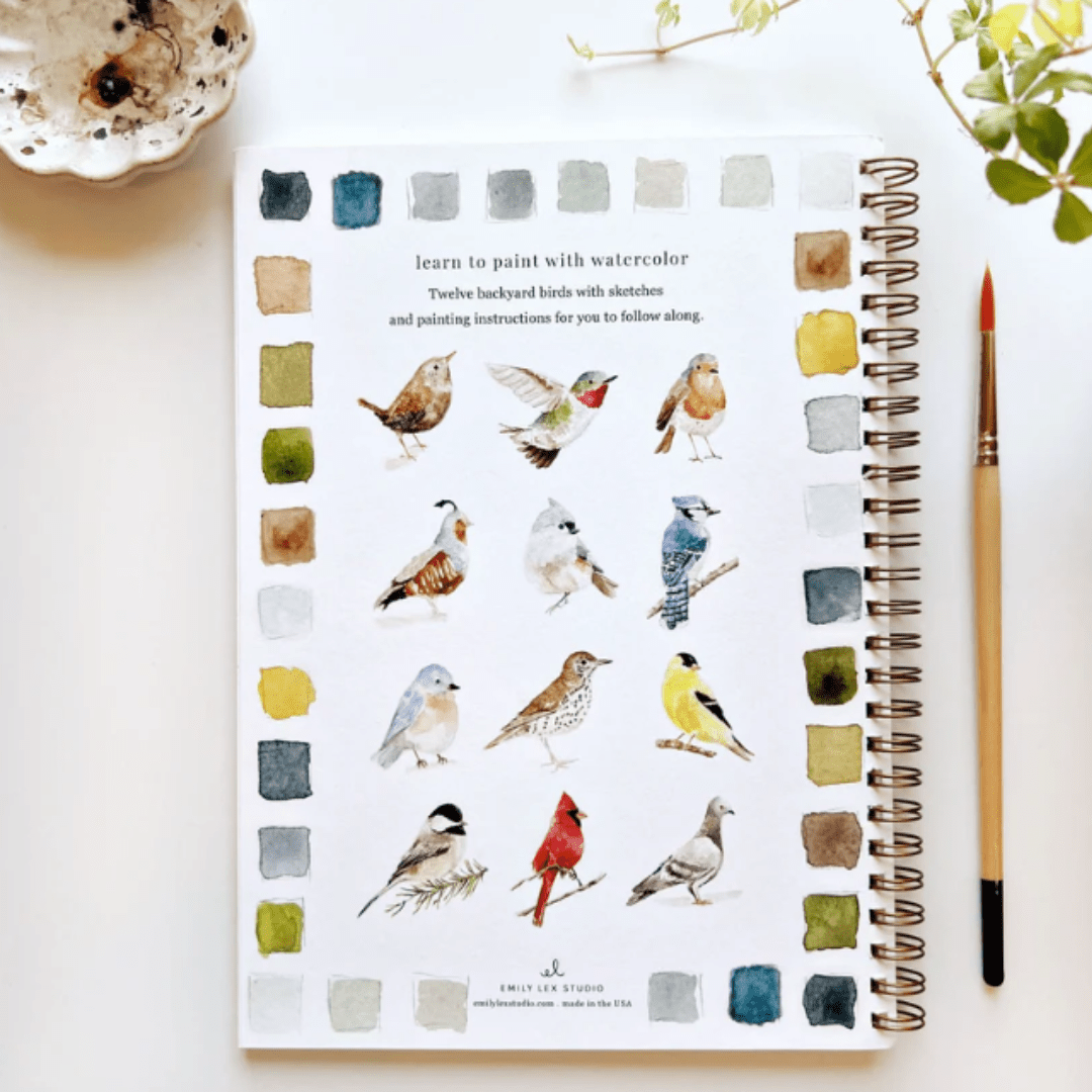 Emily Lex Studios Birds Watercolor Workbook w/ Paint - emily lex studio