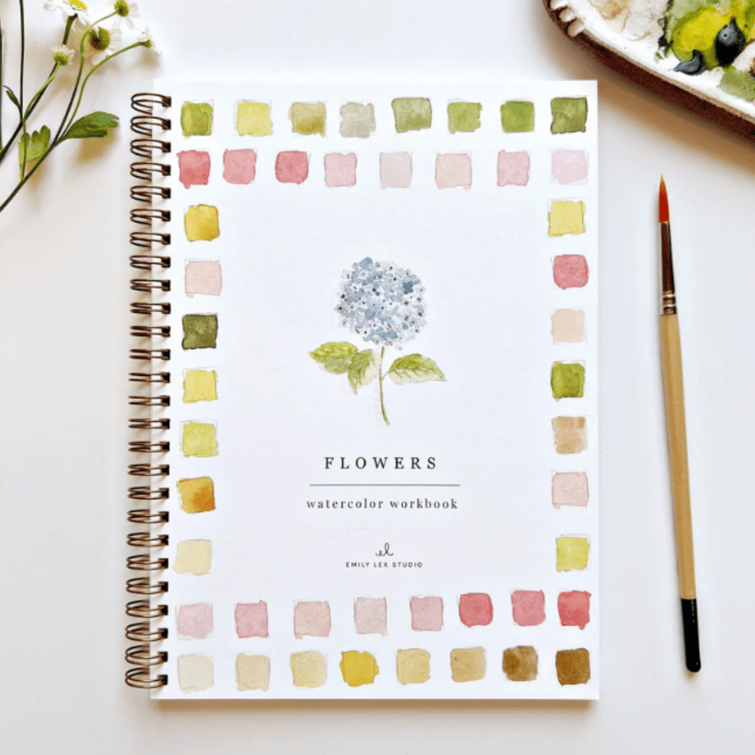 Emily Lex Studios Flowers Watercolor Workbook w/ Paint - emily lex studio