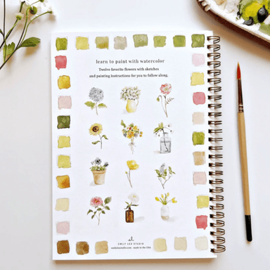 Emily Lex Studios Flowers Watercolor Workbook w/ Paint - emily lex studio