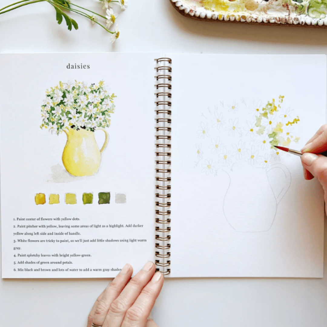 Emily Lex Studios Flowers Watercolor Workbook w/ Paint - emily lex studio