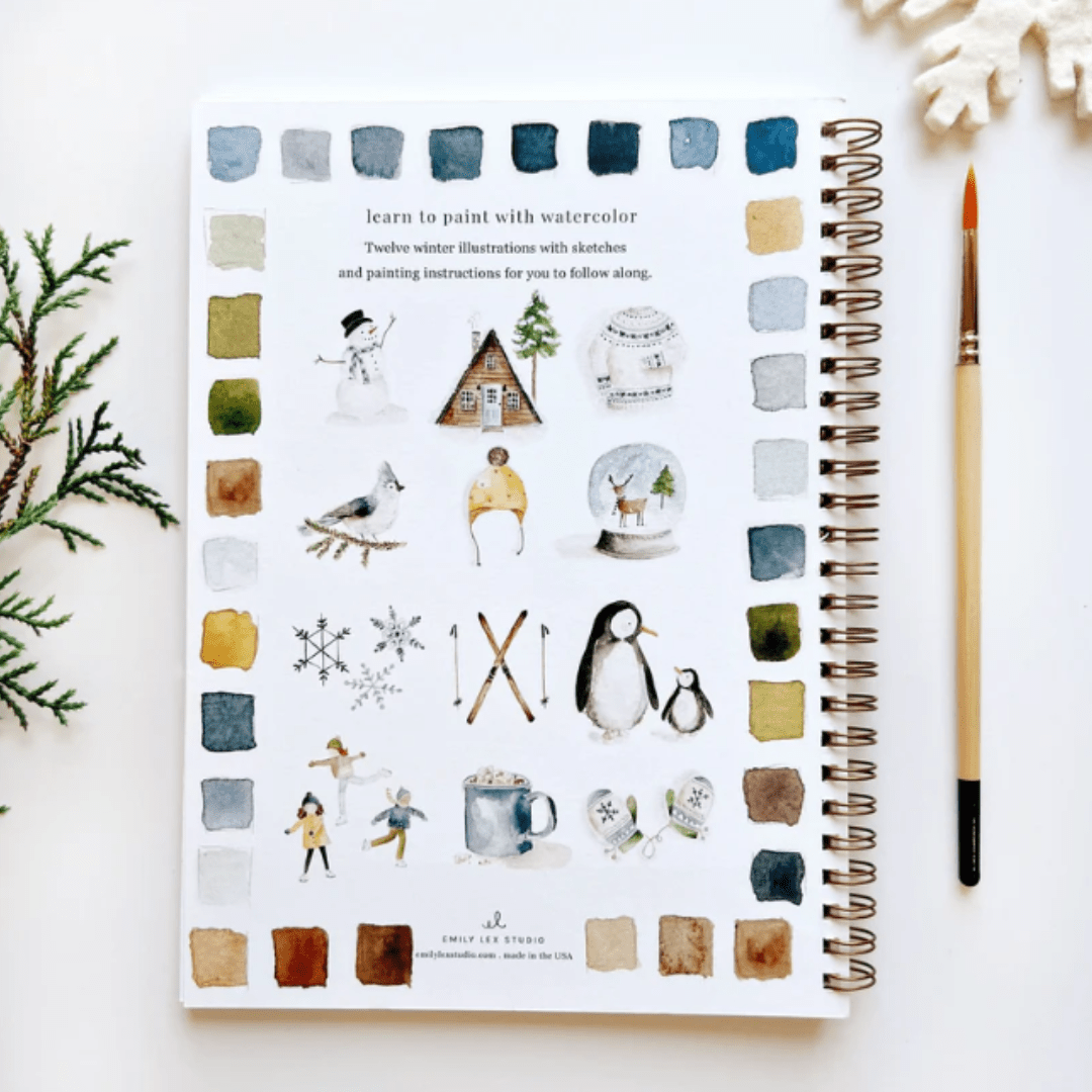 Emily Lex Studios Winter Watercolor Workbook w/Paint - emily lex studio