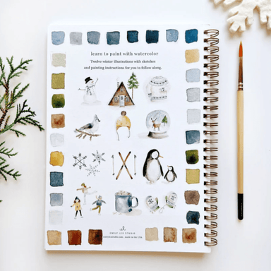 Emily Lex Studios Winter Watercolor Workbook w/Paint - emily lex studio