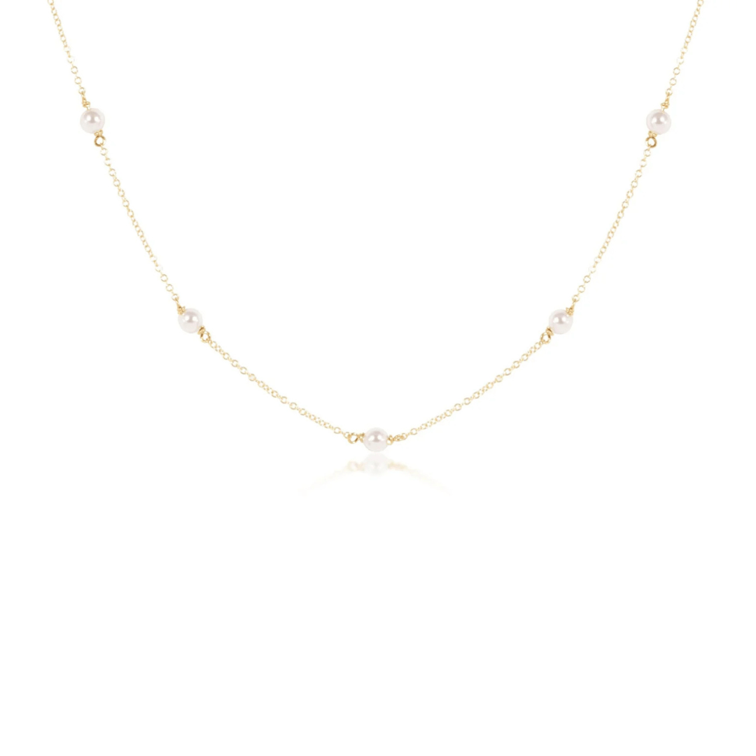 Enewton 17" Choker Simplicity Chain Gold - 4mm Pearl - Enewton