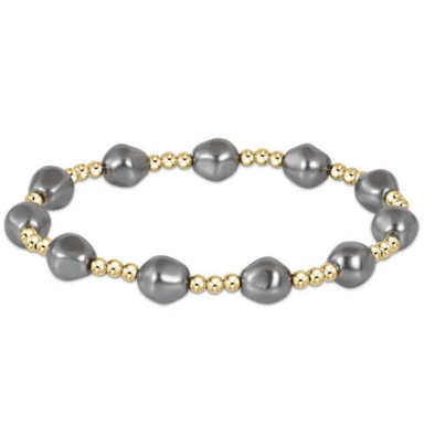 Enewton Admire Gold 3mm Bead Bracelet - Dark Grey Pearl - Enewton