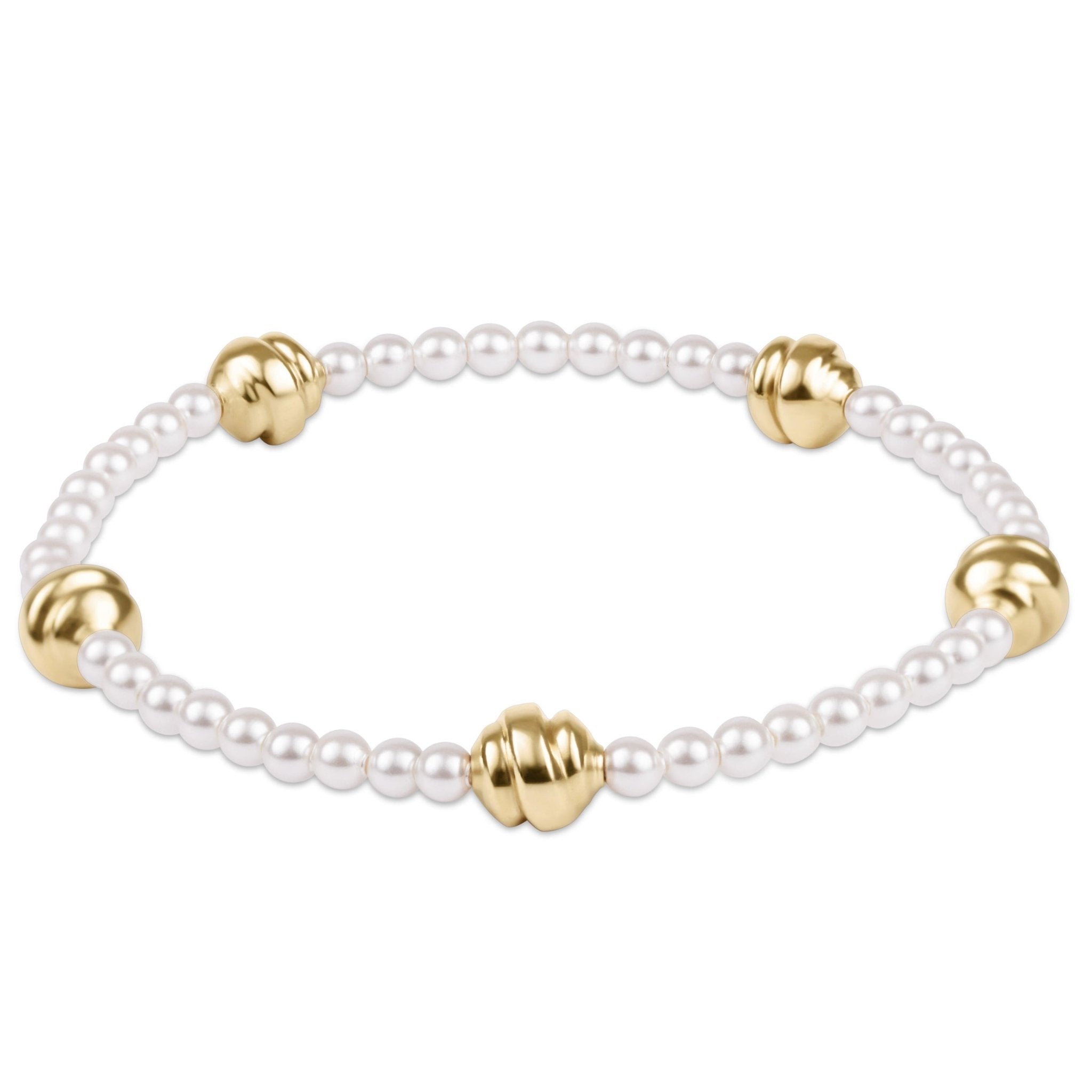 enewton Admire Small Gold 3mm Pearl Bracelet - Enewton
