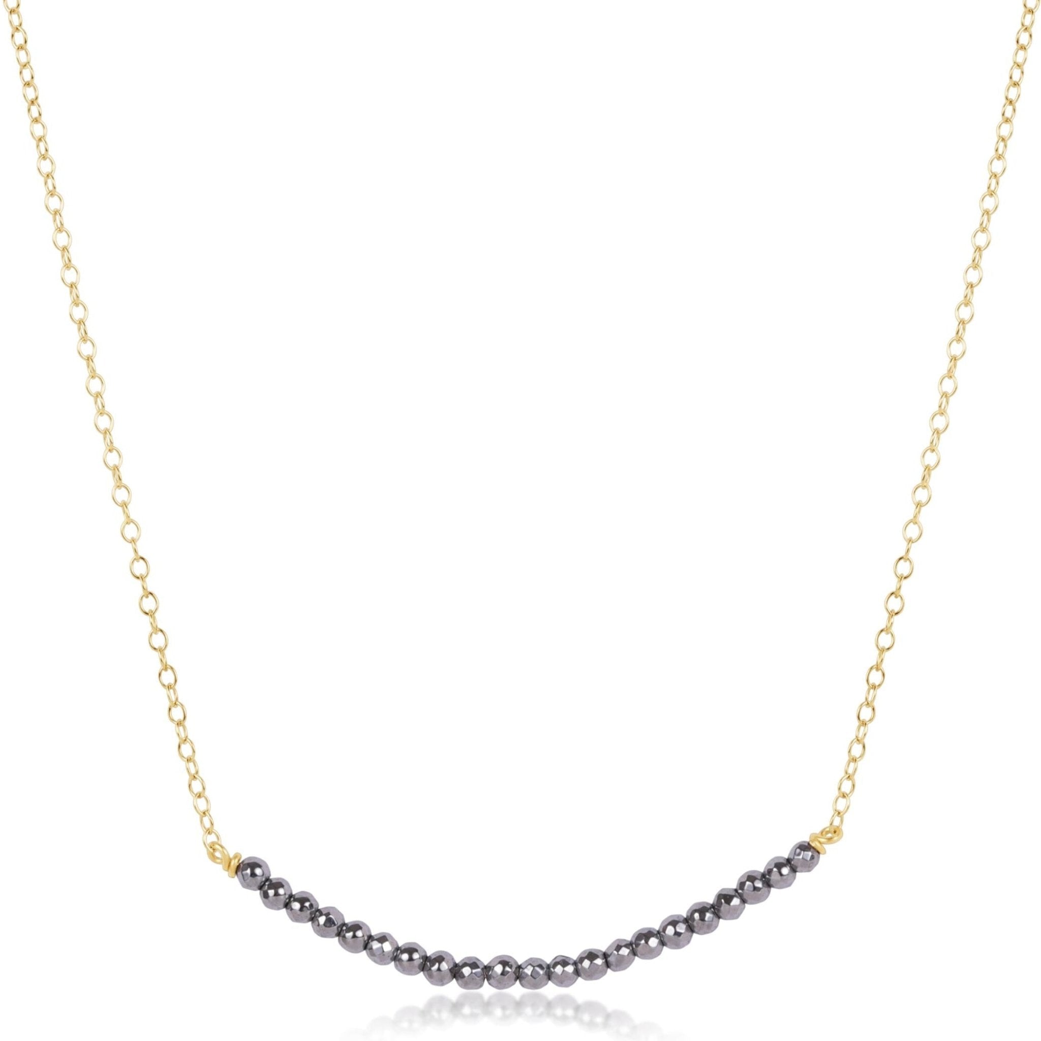 enewton Beaded Bliss Silver Faceted Hematite Gold Necklace - Enewton