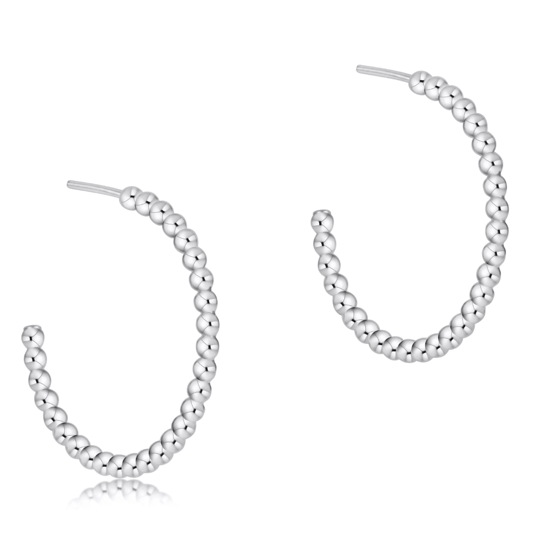 Enewton Beaded Classic 1.25" Post Hoop - Sterling - Enewton