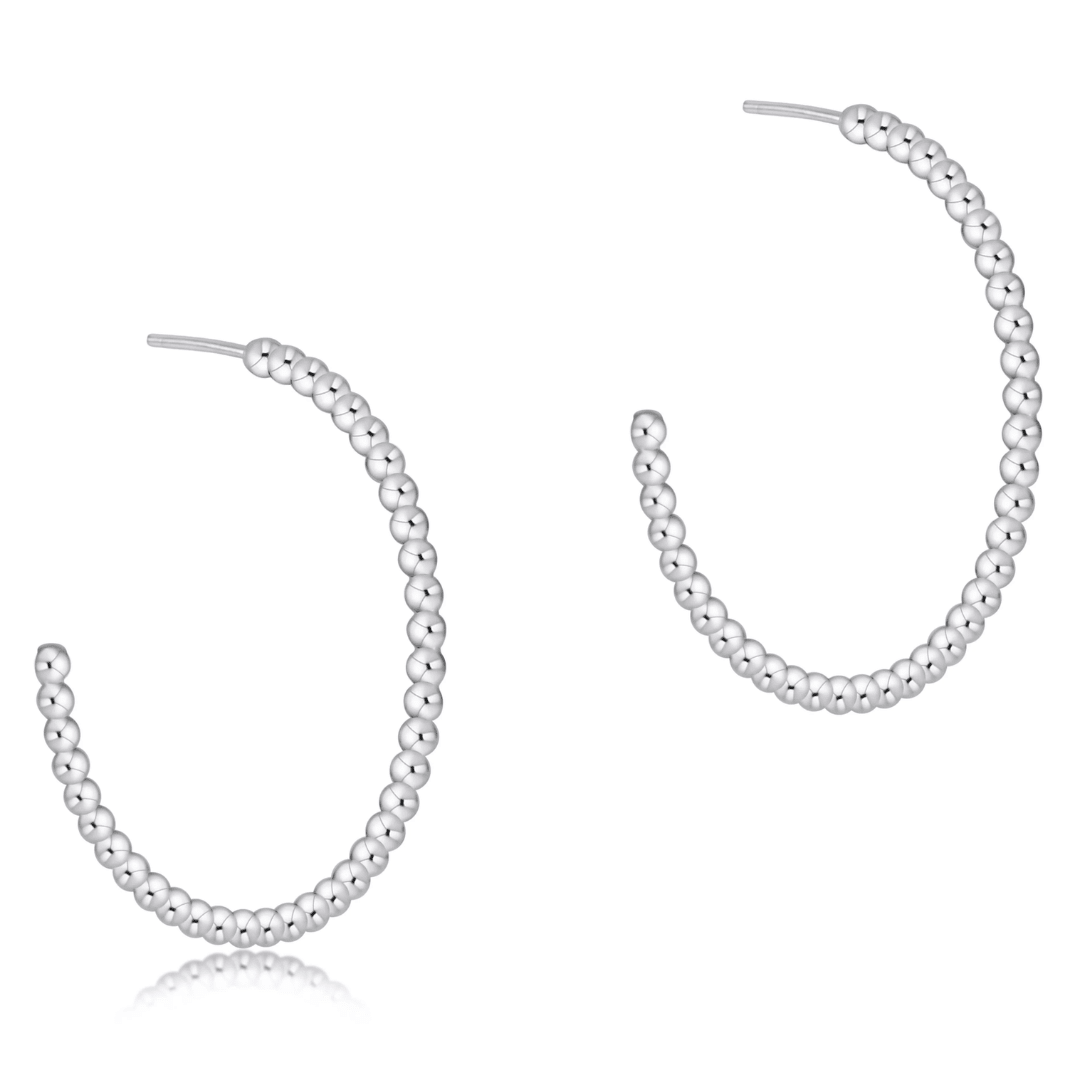 Enewton Beaded Classic 1.25" Post Hoop - Sterling - Enewton
