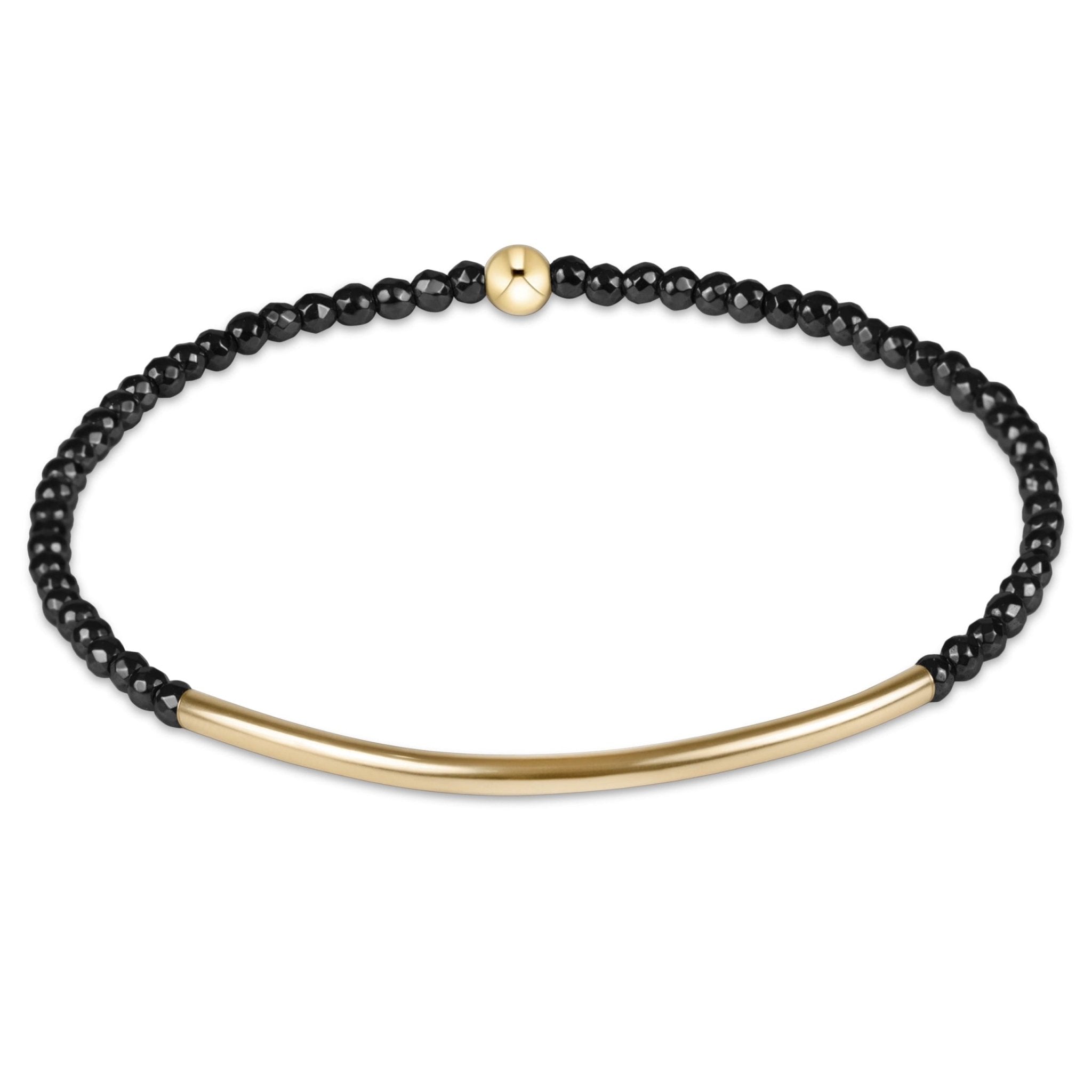 enewton Bliss Bar Gold 2mm Bracelet - Faceted Hematite - Enewton