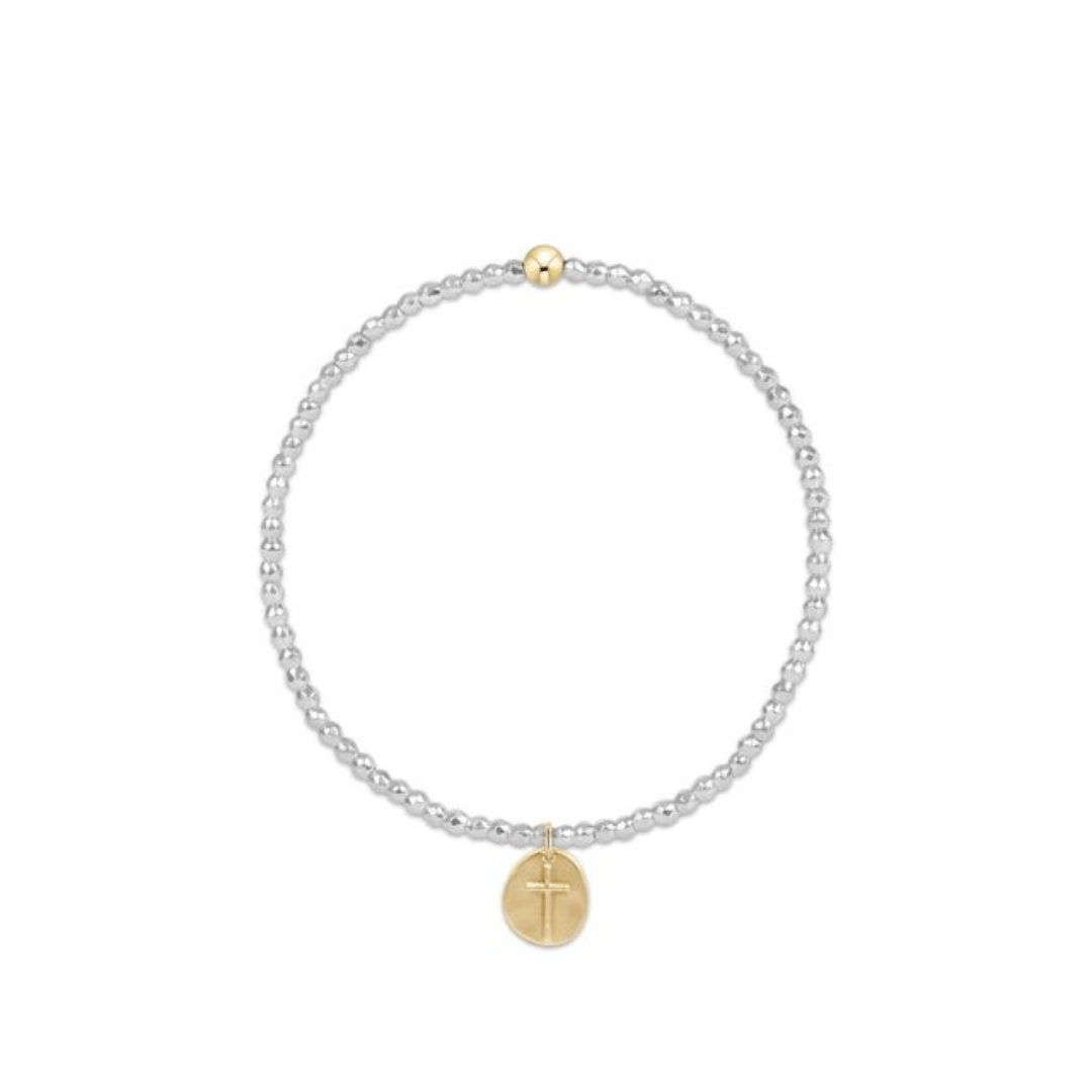 Enewton Bright Silver 2mm Bead Bracelet - Inspire Small Gold Charm - Enewton