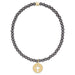 enewton Classic Dark Grey Pearl 3mm Bracelet - Blessed Gold Disc - Enewton