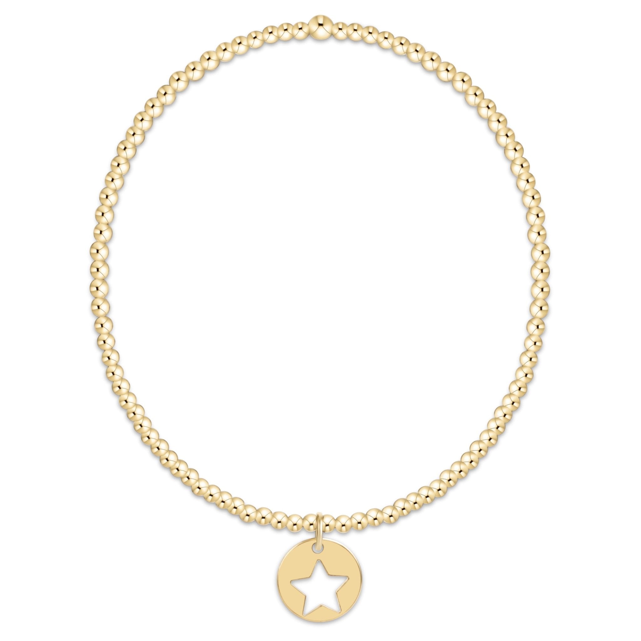 enewton Classic Gold 2mm Bracelet - Star Small Gold Disc - Enewton