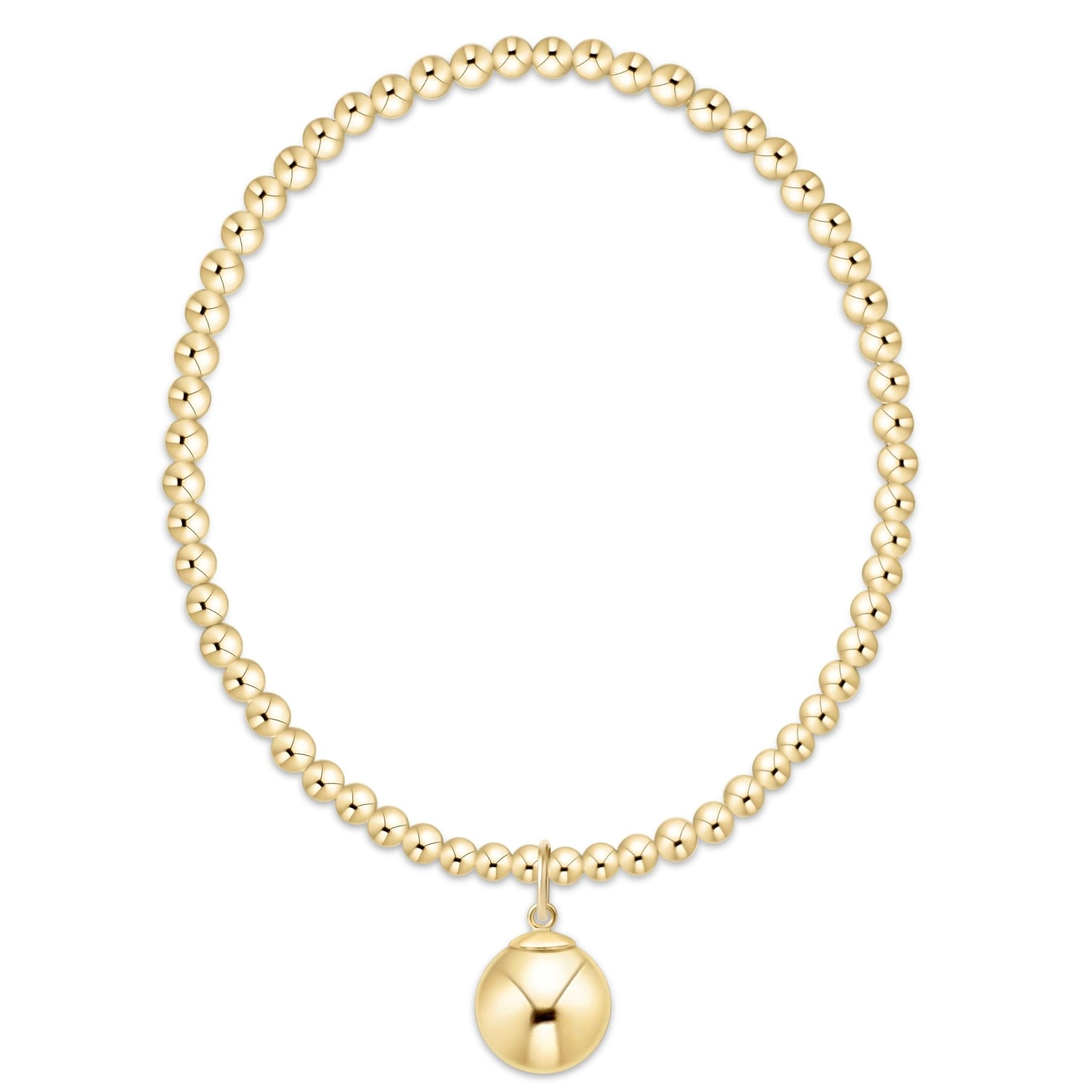 enewton Classic Gold 3mm Bracelet - 10mm Gold Charm - Enewton