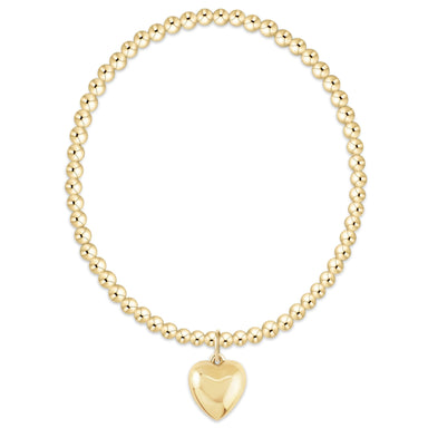 enewton Classic Gold 3mm Bracelet - Love Plush Gold Charm