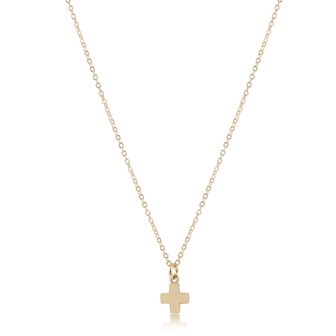 Enewton Classic Gold Small Signature Cross Necklace - Enewton