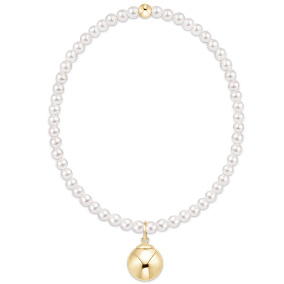 Enewton Classic Pearl 3mm Bracelet- Classic Gold 10mm Charm - Enewton