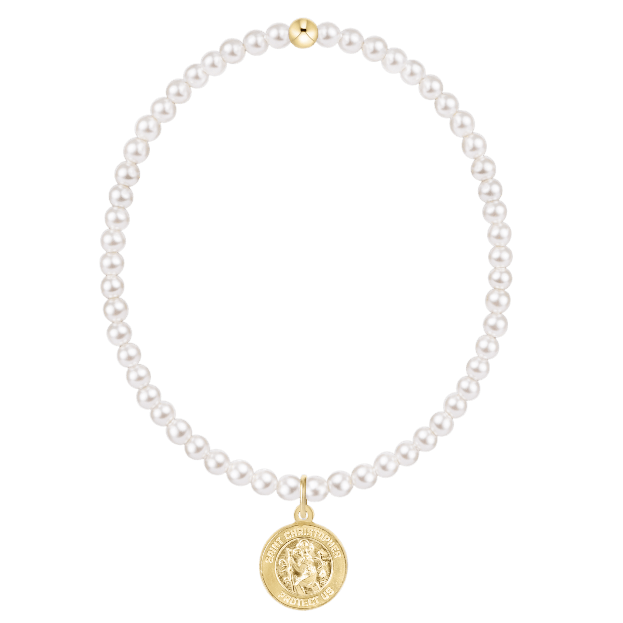enewton Classic Pearl 3mm Bracelet - Protection Gold Disc - Enewton
