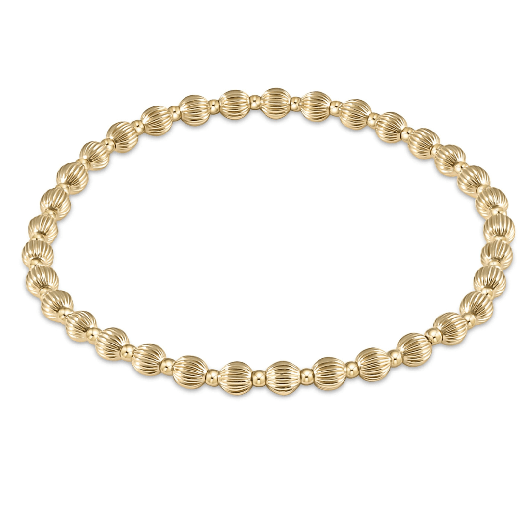 Enewton Dignity Grateful Pattern Gold 4mm Bead Bracelet - Enewton