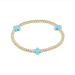 Enewton Extends Signature Cross 3mm Gold Bracelet - Turquoise - Enewton