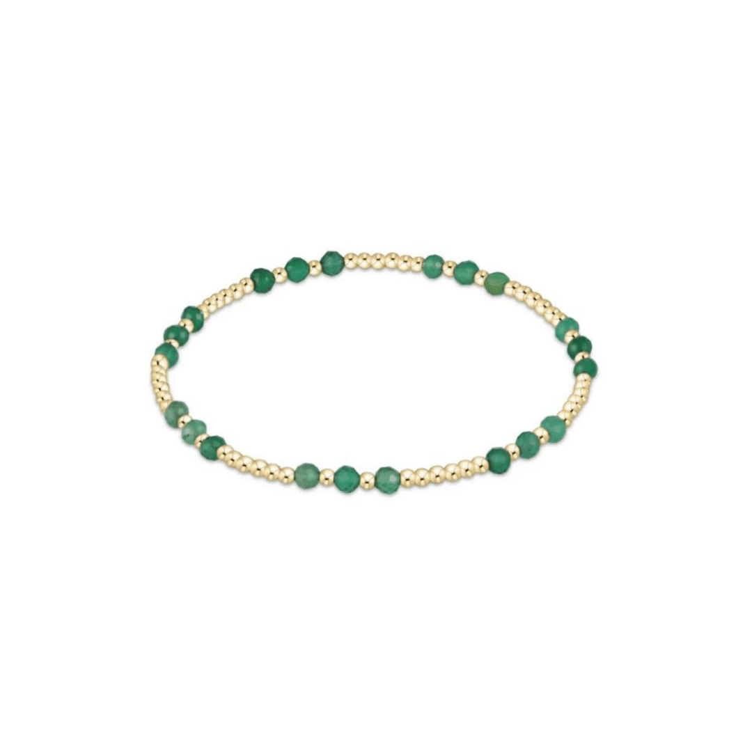 Enewton Gemstone Gold Joy Pattern 3mm Bead Bracelet - Green Onyx - Enewton