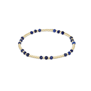 Enewton Gemstone Gold Joy Pattern 3mm Bead Bracelet - Lapis - Enewton