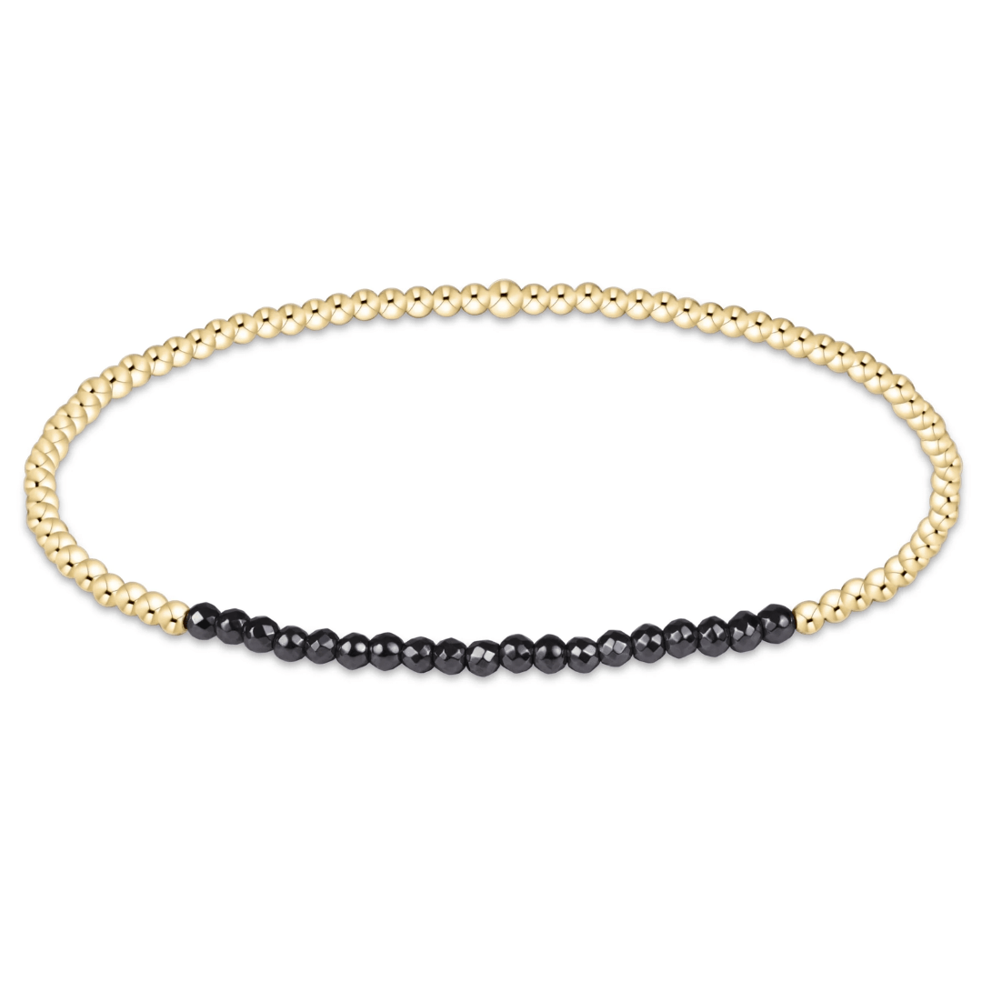 enewton Gold Bliss 2mm Gold Bracelet - Faceted Hematite - Enewton