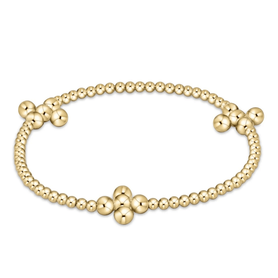 Enewton Gold Signature Cross Bead Bracelet - 2.5mm/4mm - Enewton