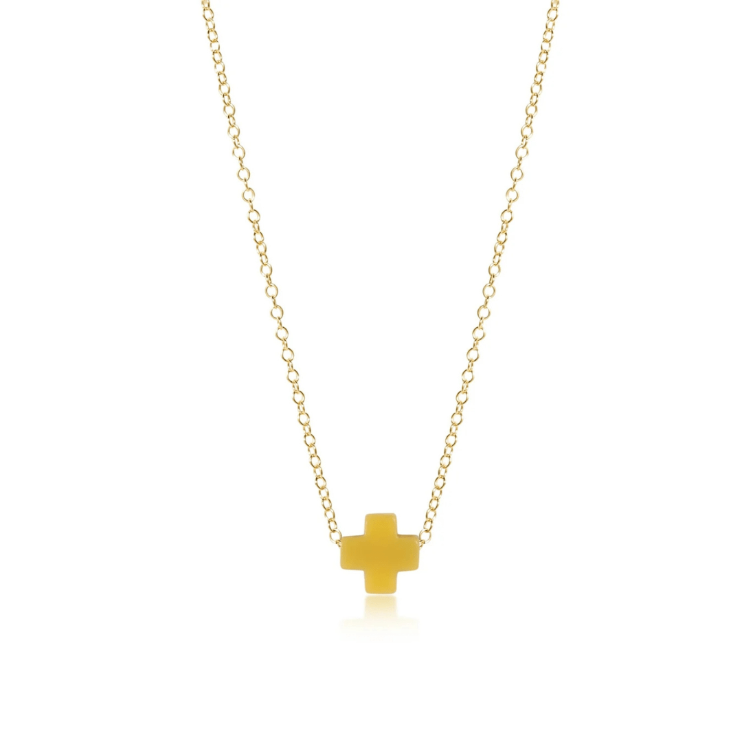Enewton Gold Signature Cross Necklace - Canary - Enewton